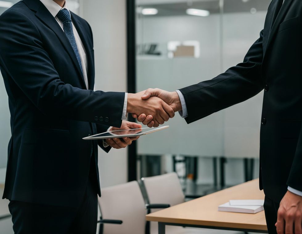 Attorney meeting with a client